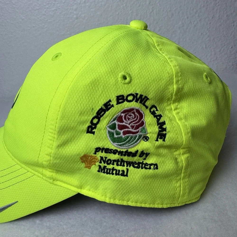 Nike Golf Oregon Ducks Rose Bowl Game‎ Hat Neon Yellow Green SnapBack Cap